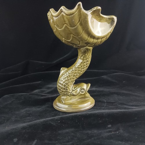Ceramic green koi - ceramic,