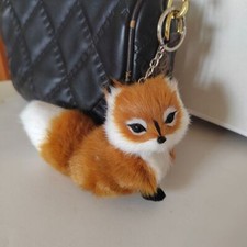 Adorable Faux Fur Fox Keychain