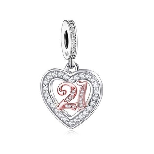 S925 silver rose gold 21st - gold,