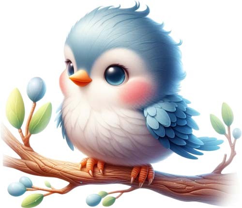 Watercolour spring floral - spring, bird