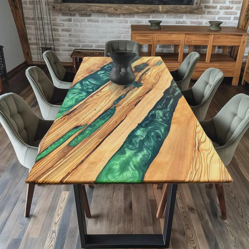 Live edge olive - edge, epoxy