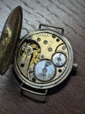 0.925 Silver Partial Omega Trench Watch for Repair /Parts, Missing Balance #P466