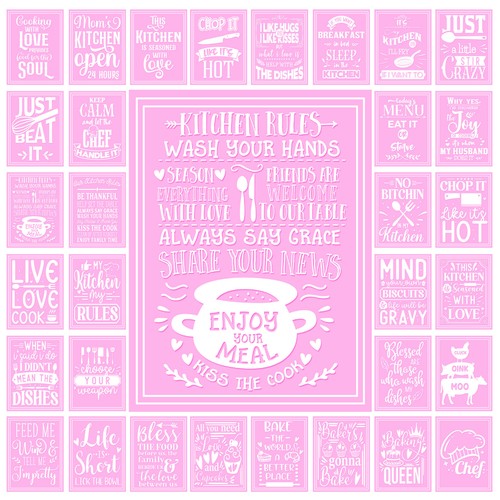 Pink kitchen metal - pink, sign