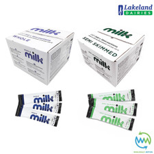 LAKELAND UHT Milk STICKS Individually Packed WHOLE / SEMI Skimmed 10ML LONG LIFE