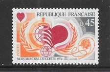 France 1972 45c World Heart Month vf MINT never hinged SG 1957