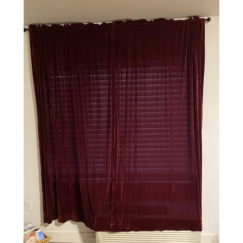 Vtg plush red velvet drapes - velvet,