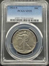 1921-S WALKING LIBERTY SILVER