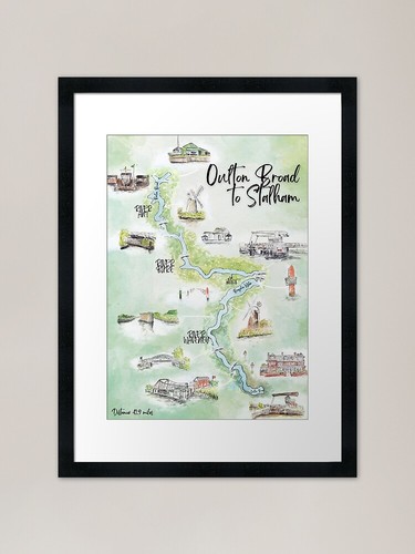 Illustrated river oulton - river,