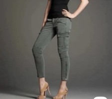 J Brand Houlihan Vintage Olive Cargo Pants Size 25 Ankle Zipper Detail