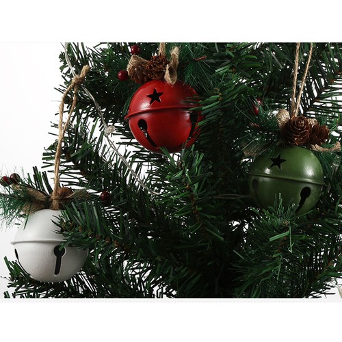Red iron christmas bell - red,