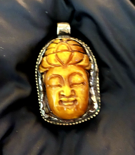 Vintage buddha pendant large - buddha,