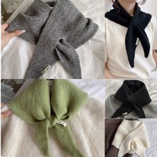 Wool Knitted Triangular Scarf Warm Warm Shawl Winter Triangle Knit Scarves UK