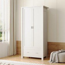2 Door Modern Wardrobe with 1 Drawer Storage and Hanging Rail Bedroom Furniture