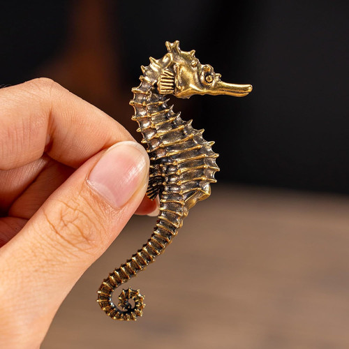 1pc vintage brass seahorse - 1pc,