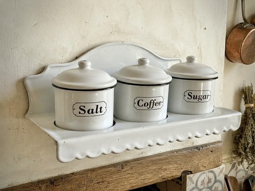 Vintage french enamel pots - french,