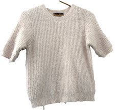 PRIMARK.  PALE PINK SOFT & FLUFFY KNIT SHORT SLEEVE JUMPER.  SIZE 12