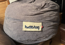 BUDDA BAG Midi Bean Bag Memory Foam Blue Cord Fabric