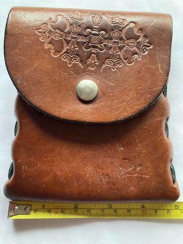 Vintage brown leather belt - leather,