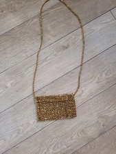 Zara Gold Beaded Crossbody Bag Evening Special Occasion NWOT