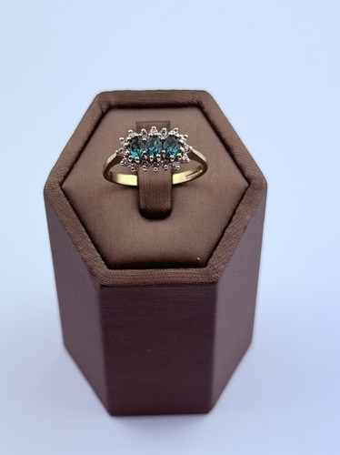Tourmaline and diamond ring - and,