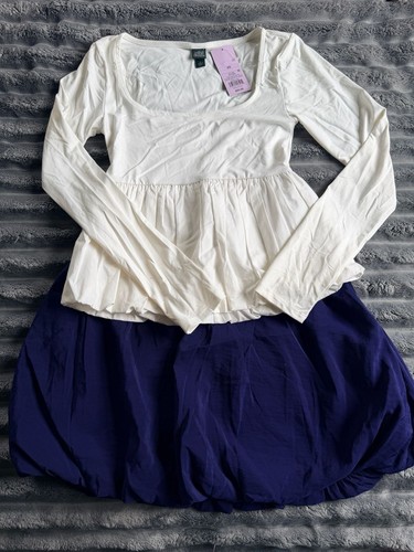 Long sleeve peplum top - top, xs