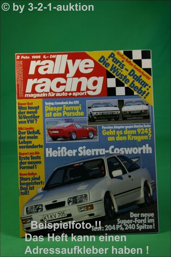 Rally racing porsche 924 - rally, 2/86