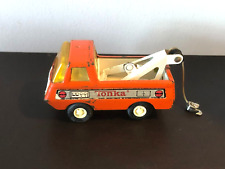 Vintage Tonka metal small-sized breakdown/pickup truck, orange, Made in USA