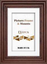 Dark Oak Photo Picture Frame Swept Poster Frame & Mount White Black Ivory Grey