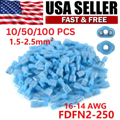 Blue female spade terminals - spade,