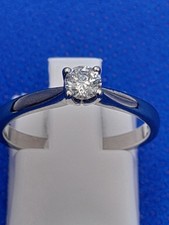 Beaverbrooks Platinum 950 0.22 CT Diamond Ring Size M  3.5g Certificates &  Box