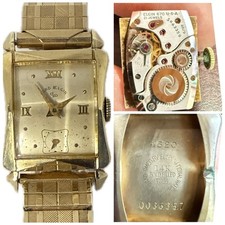 Vintage Lord Elgin 14K GF 670 Men's Watch 21 Jewels Beveled Glass Face 4620