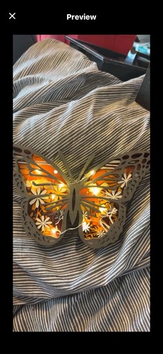 Wooden butterfly lamp - butterfly,