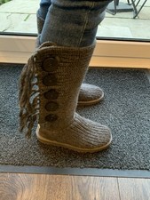 Ugg Cardy Knit Fringe Charcoal