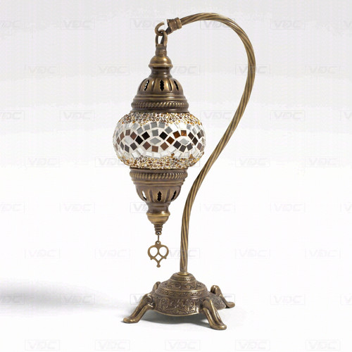 White turkish mosaic table - white,