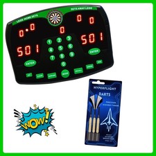 Dart Scorer Scorer Darts Deluxe Scoreboard Electronic with Hyperflight Darts set