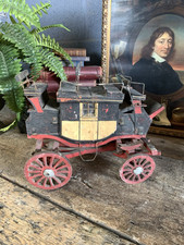 Antique Vintage Wooden Stagecoach Model Brighton London Folk Art Wagon Coach