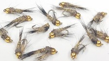 Goldhead Hare's Ear Nymph 10,12,14,16,18  & 12 BARBLESS Trout Fly Fishing Flies