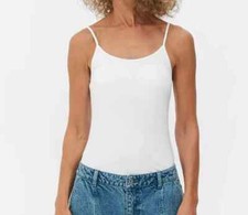 Primark Womens Ladies Girls Stretch Cami Vest Strap Top Black White 2XS TO 2XL