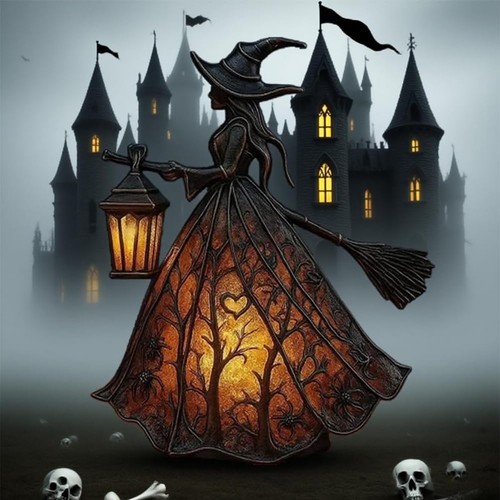 Gift halloween witch lamp - gift,
