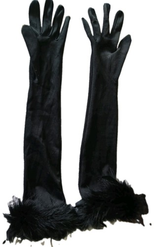 Black satiny long evening - long,