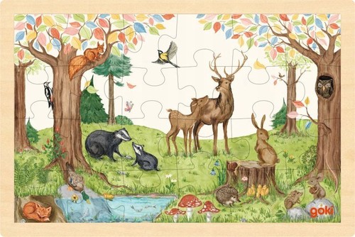 Goki wooden jigsaw - jigsaw, puzzle