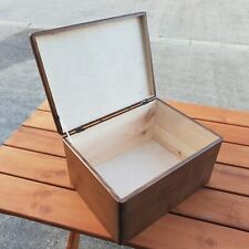 LARGE WOODEN BOX / TOY BOX 40x30x23cm WITHOUT HANDLES IN BROWN COLOUR
