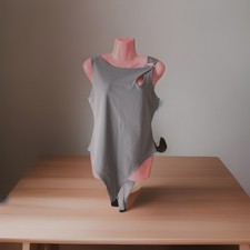 Ladies NEXT Pale Petrol Blue / Grey Body Suit Top Ring Detail Size 14 BNWOT