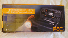 RAC 14 Pc Emergency Tool Kit with Swivel/Flashing Lights - New