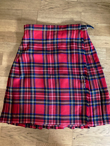 Red tartan kilt skirt - tartan,