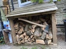 Hand built Woodshed Log Store With FREE Logs, Kindling Store and Hickory Axe!