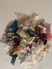  50 scrap Multicoloured Lace Crochet Pieces Slow stitch Crafts textile art 