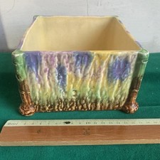 ANTIQUE BRETBY MAJOLICA JARDINIERE PLANTER AESTHETIC MOVEMENT c1900 BAMBOO