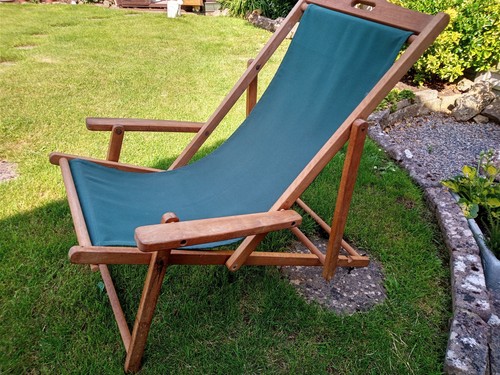 Teak wood deck chair used - chair, but