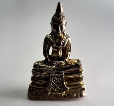 Thailand Old Vintage Thai Buddha Charm Metal Statue | Height 2.6cm
